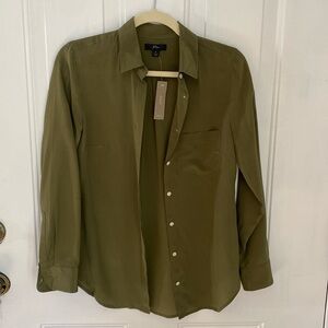 NWT JCrew Green Silk Shirt, Size 2